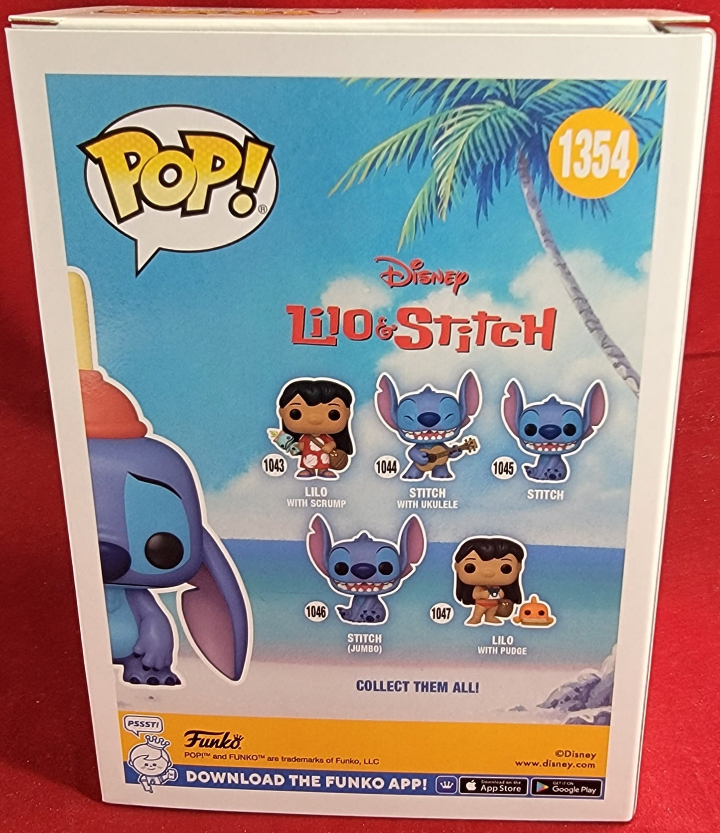 Stitch with plunger entertainment earth exclusive funko # 1354 (nib)