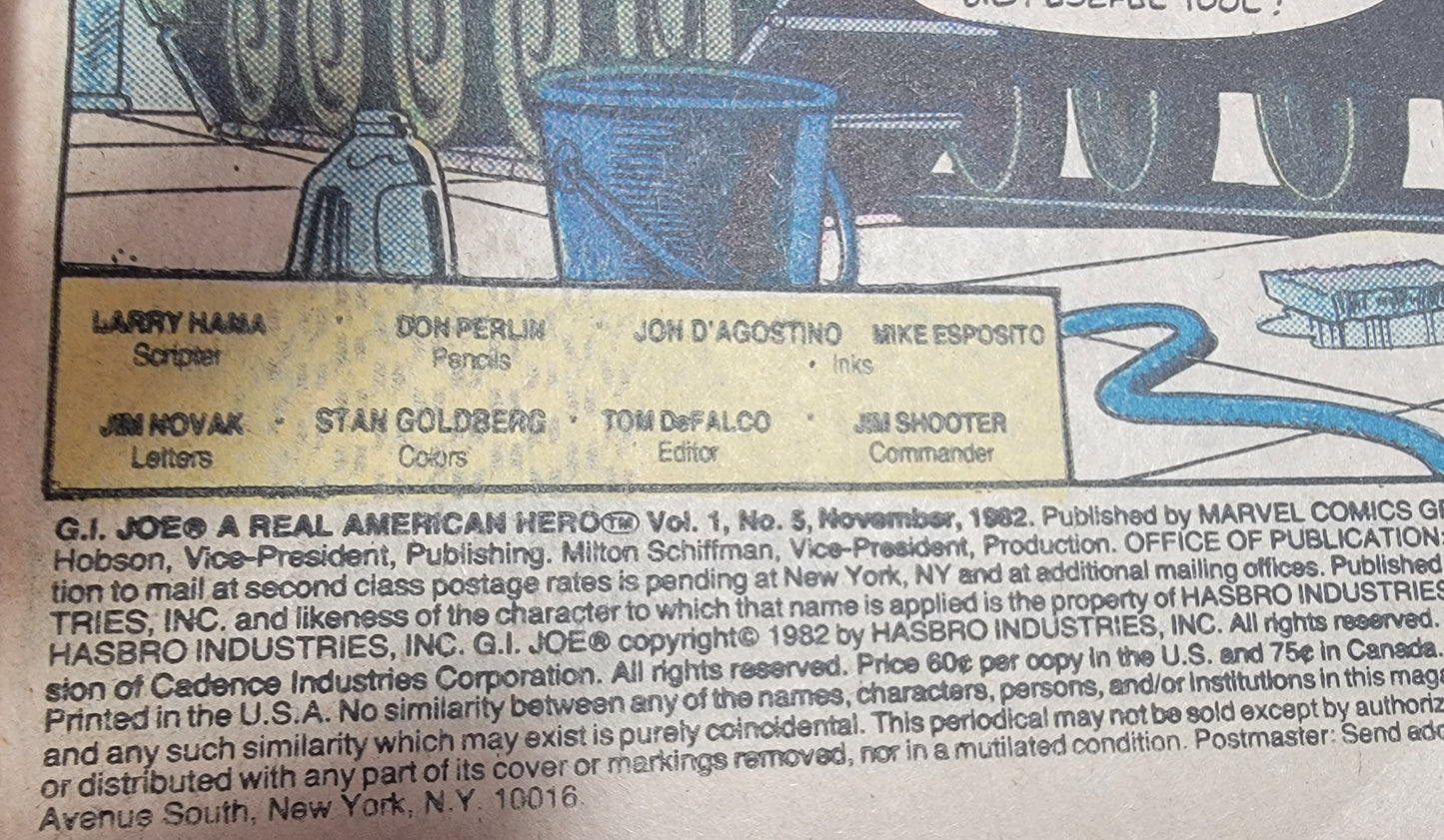 G.i.joe  a real American hero comic # 5 (1982)