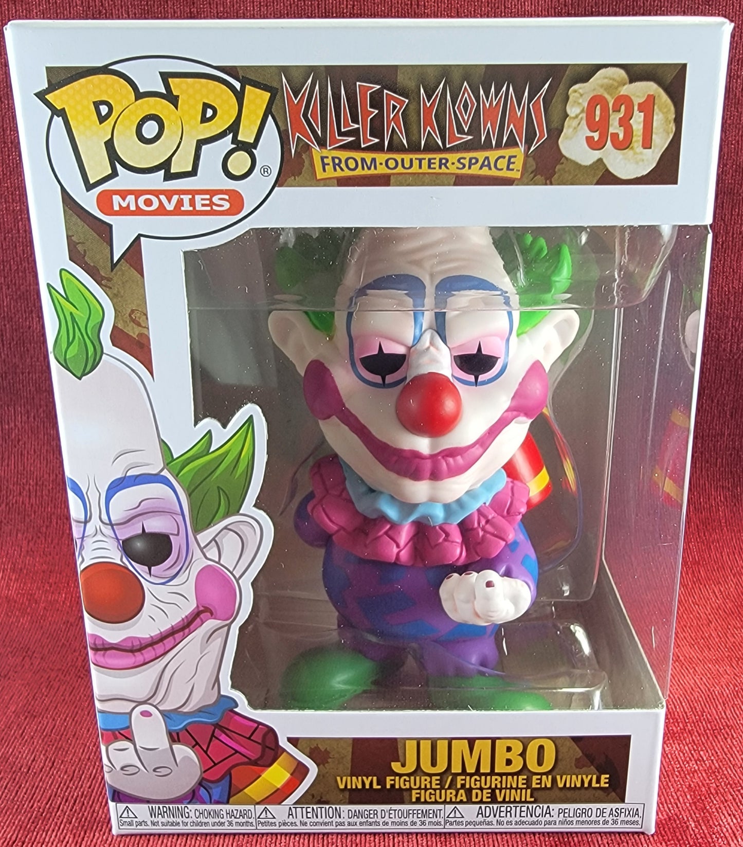 Jumbo from killer klowns funko # 931 (nib)
With pop protector