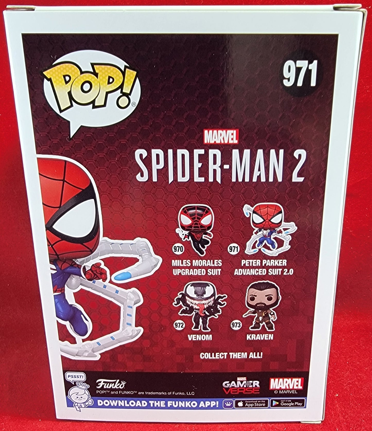Peter Parker advanced suit 2.0 funko # 971 (nib)
With pop protector