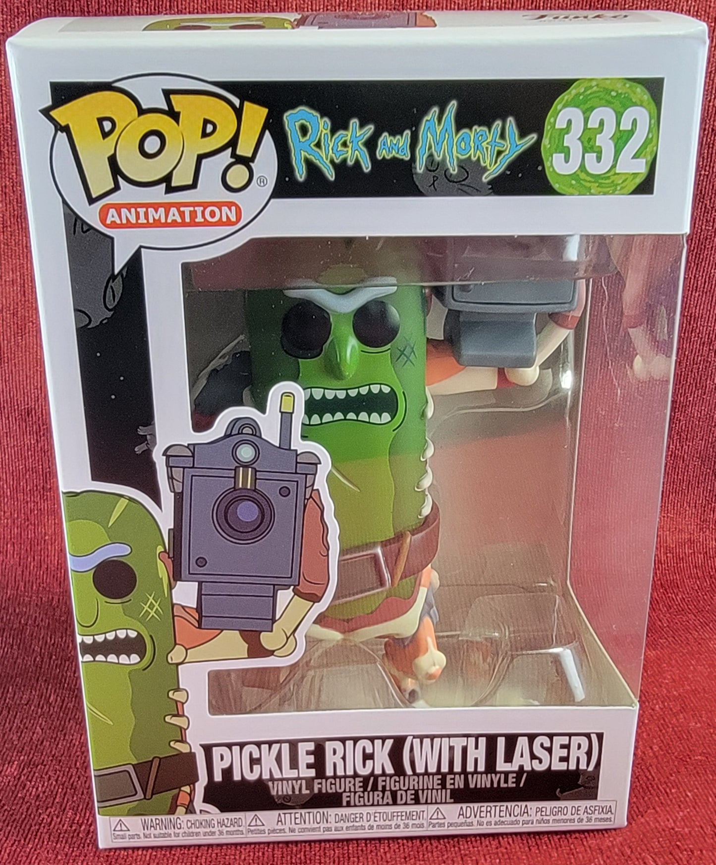 Pickle rick with laser funko # 332 (nib) 
With pop protector