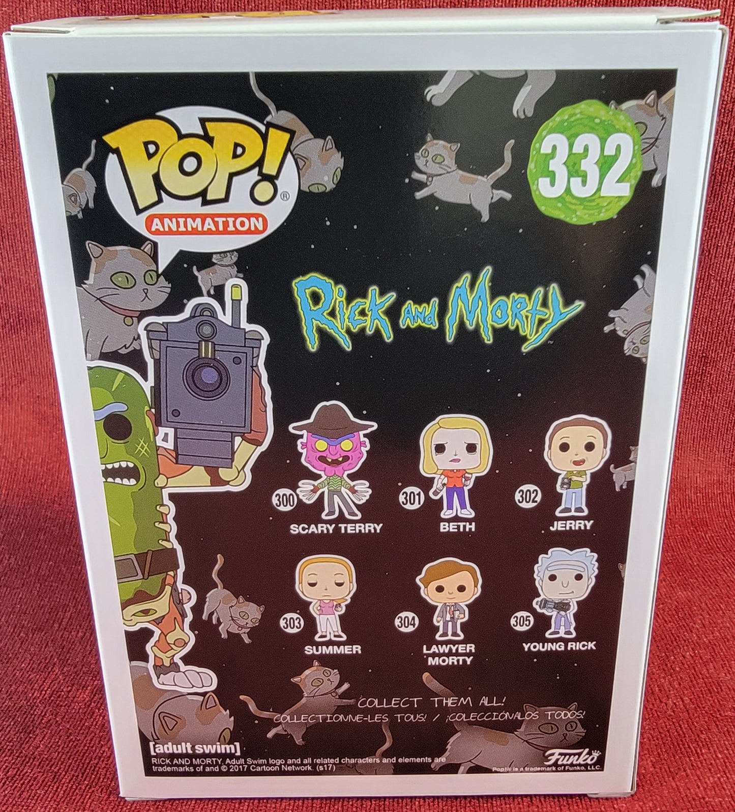 Pickle rick with laser funko # 332 (nib) 
With pop protector