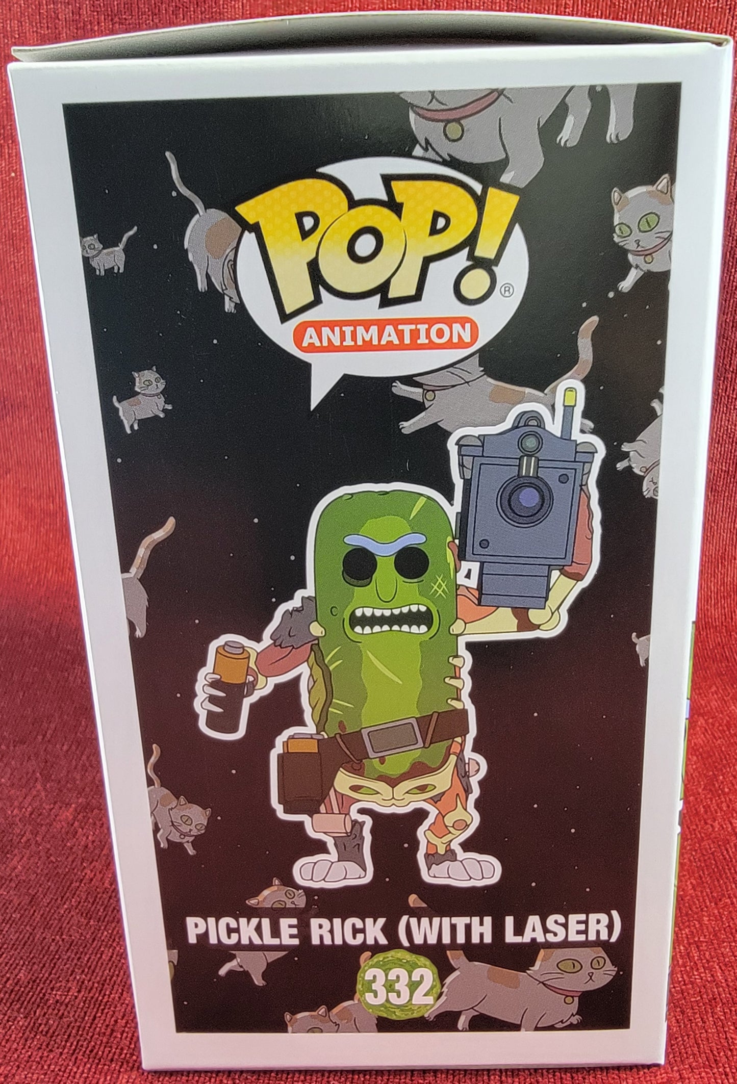 Pickle rick with laser funko # 332 (nib) 
With pop protector