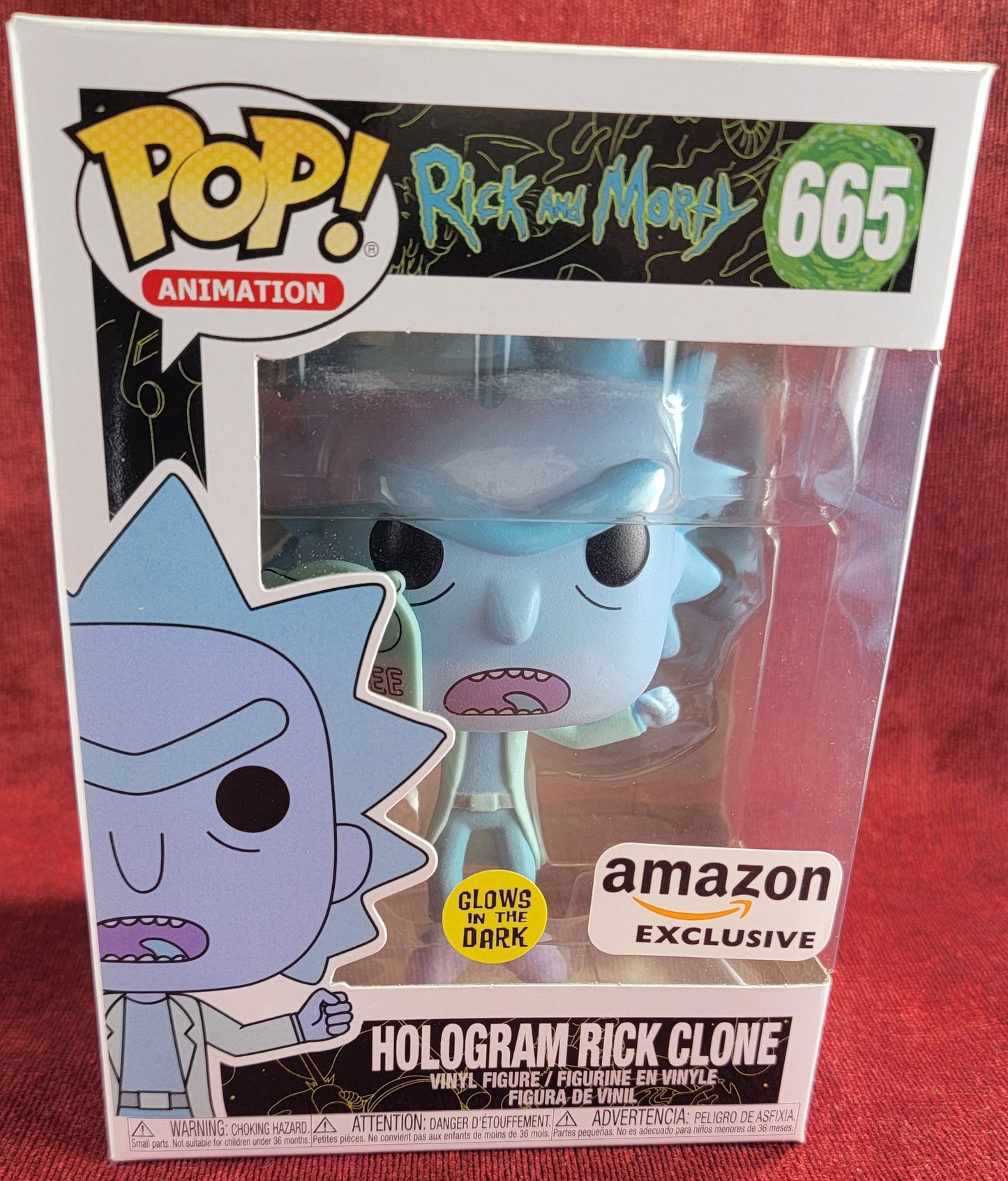 Hologram Rick Clone amazon exclusive funko # 665 (nib)
With pop protector