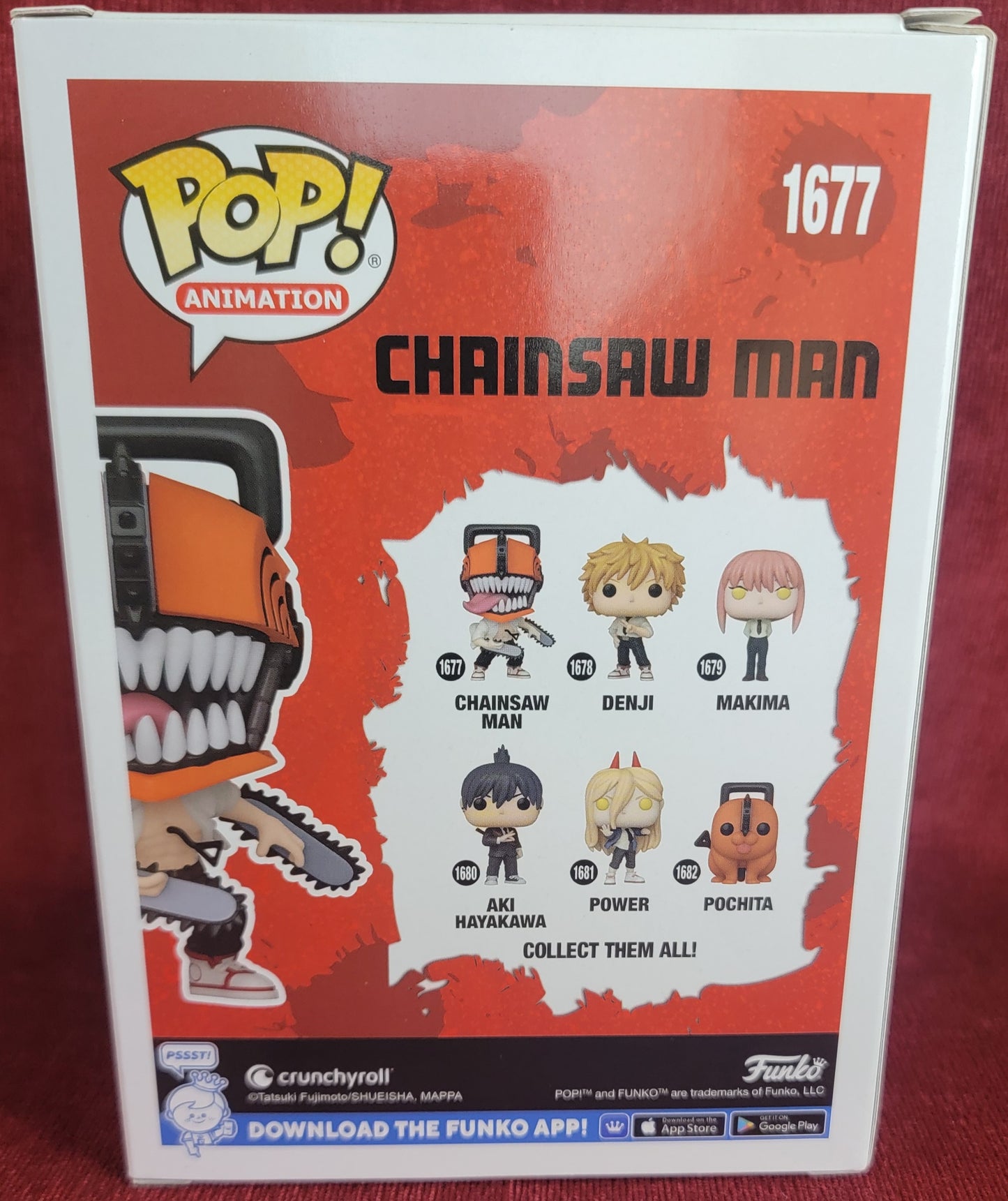 Chainsaw Man funko # 1677 (nib)
With pop protector