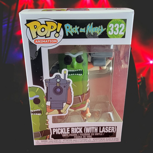 Pickle rick with laser funko # 332 (nib) 
With pop protector