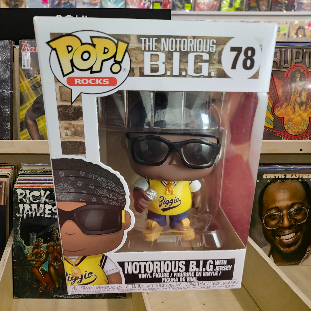 Notorious b.i.g funko (with jersey) # 78 (nib)
With pop protector