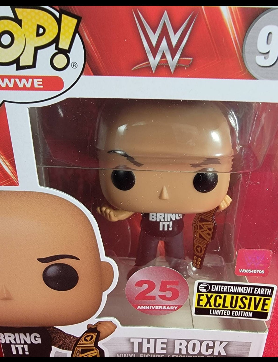The rock entertainment earth exclusive # 91 funko (nib) with pop protector