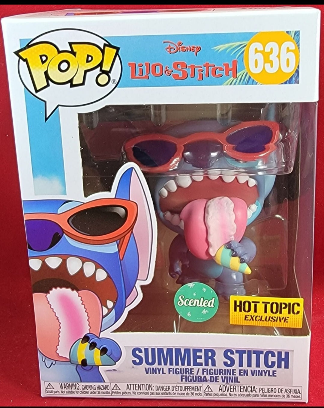 Hot topic exclusive summer stitch funko # 636 (nib)
With pop protector