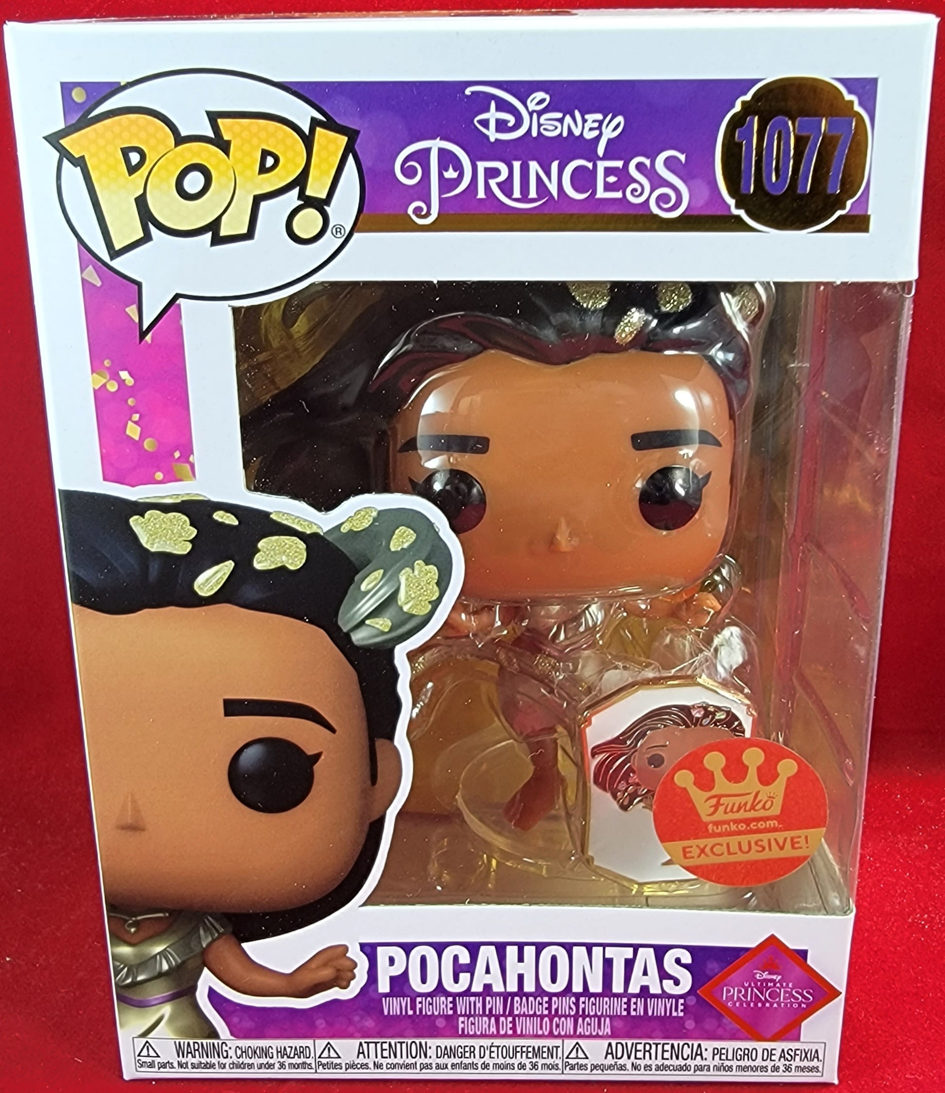 Funko Pop Disney Princess 1077 Pocahontas Gold + Pin
