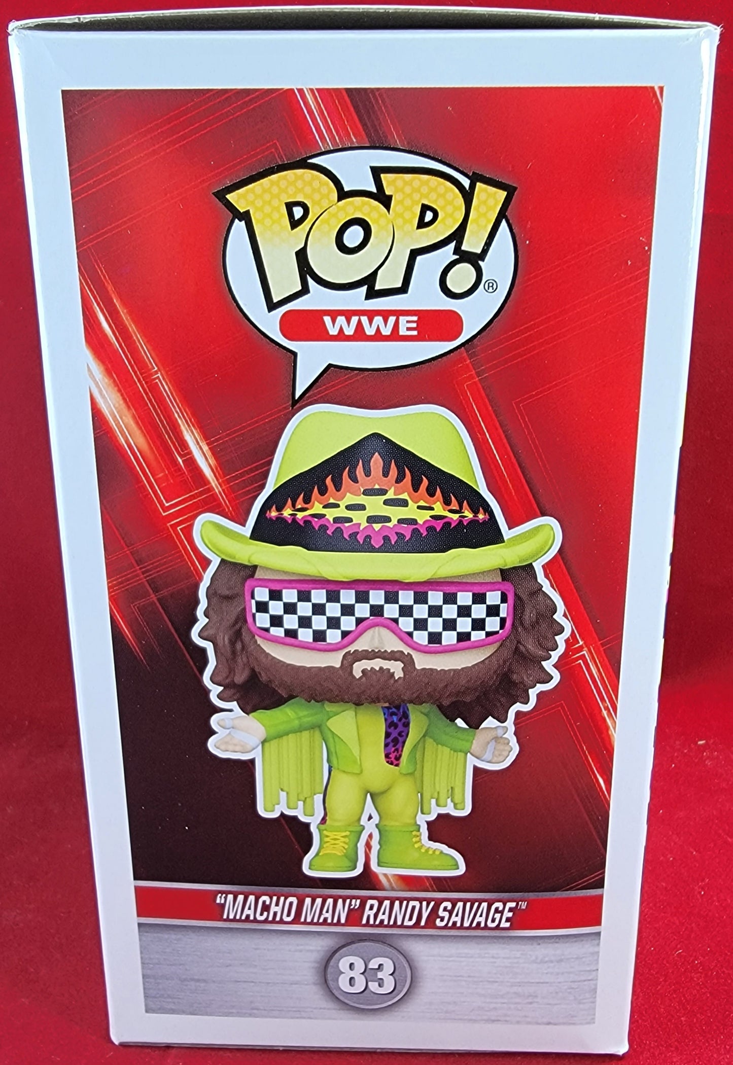 Macho man randy savage Wal-Mart exclusive funko # 83 (nib)
brand new randy savage funko pop. pop has macho man in lime green with racing flag glasses. pop has lite scratches on the plastic and will be shipped in a compatible pop protector.