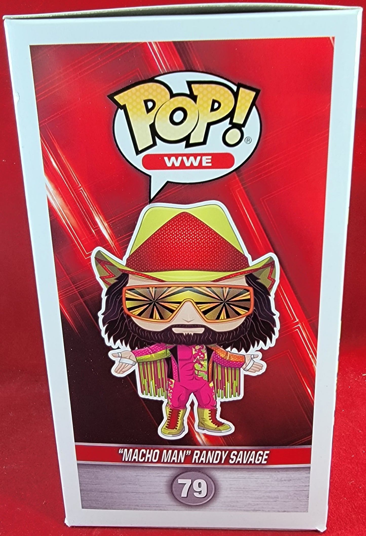 Macho man gamestop exclusive funko # 79 (nib)
brand new diamond exclusive randy savage. pop has the macho man in pink, green, red and yellow covered in glitter. pop has some lite scratches on the plastic and will be shipped in a compatible pop protector.