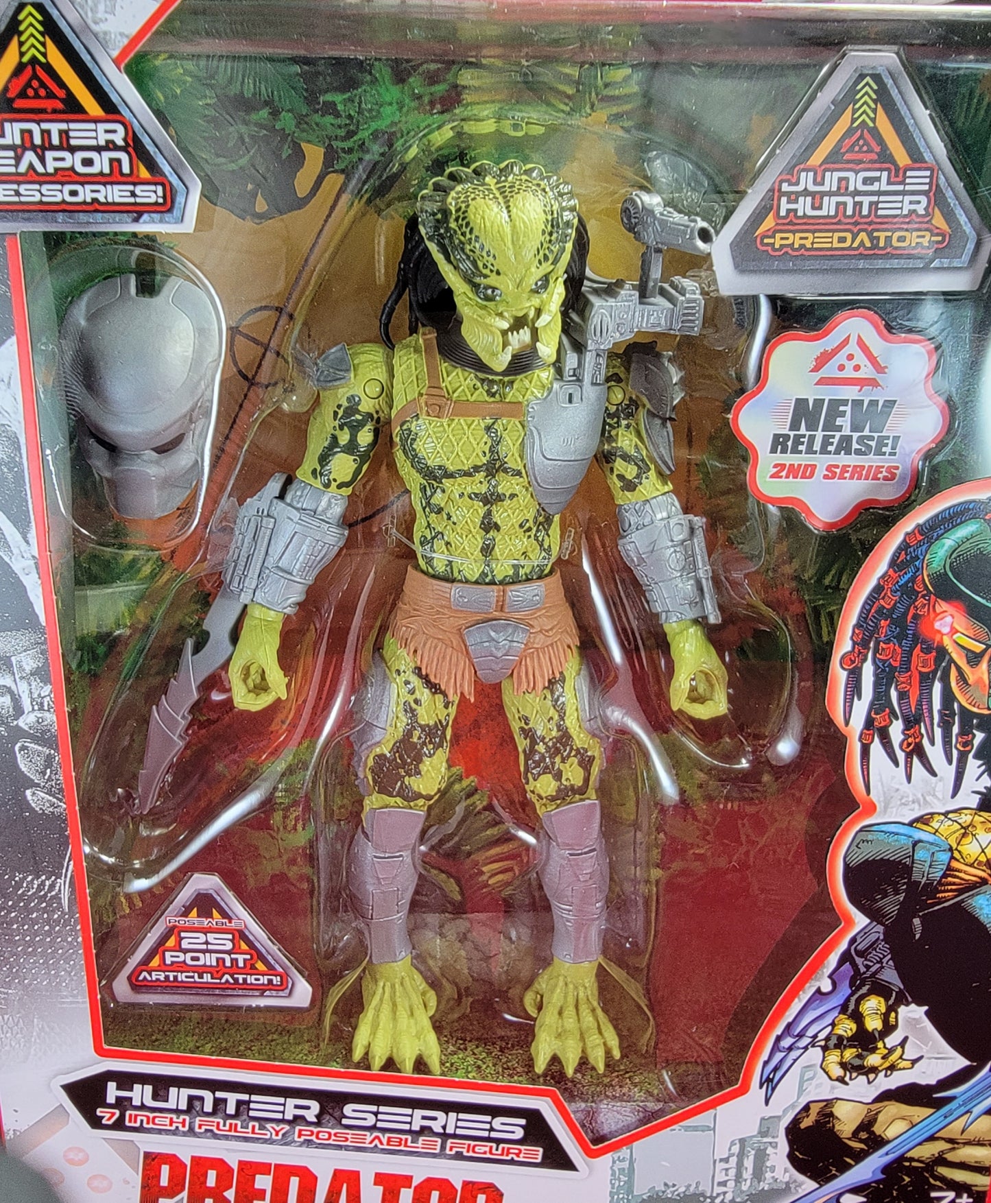 7 inch warrior hunter predator (nib) Brand new fully poseable Wal-Mart exclusive jungle hunter predator. 25 point articulation figure from lanard. Excellent condition.