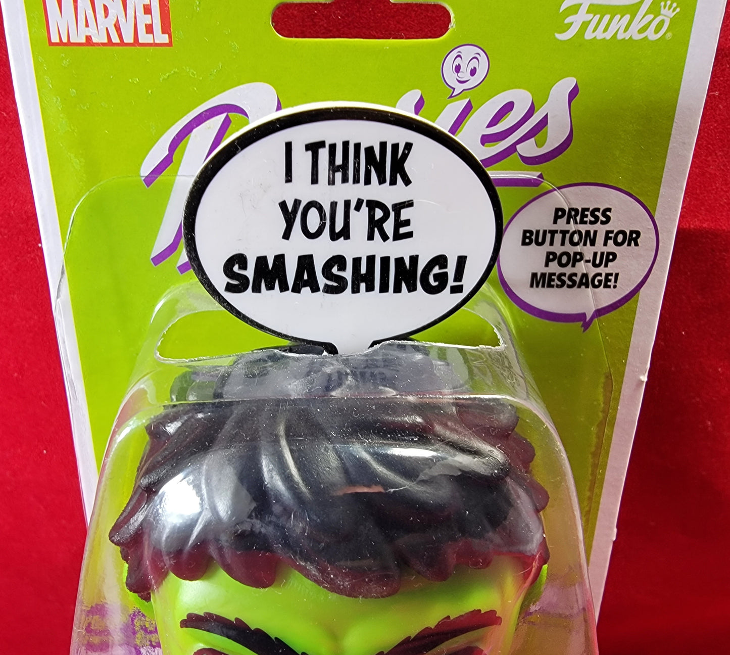 Hulk popsies 2022 (nib)
brand new Marvel popsie. popsie is 5 inches tall and 6 inches when the sign is extended. sign saids "I think you're smashing". package is sealed with only slight imperfections.