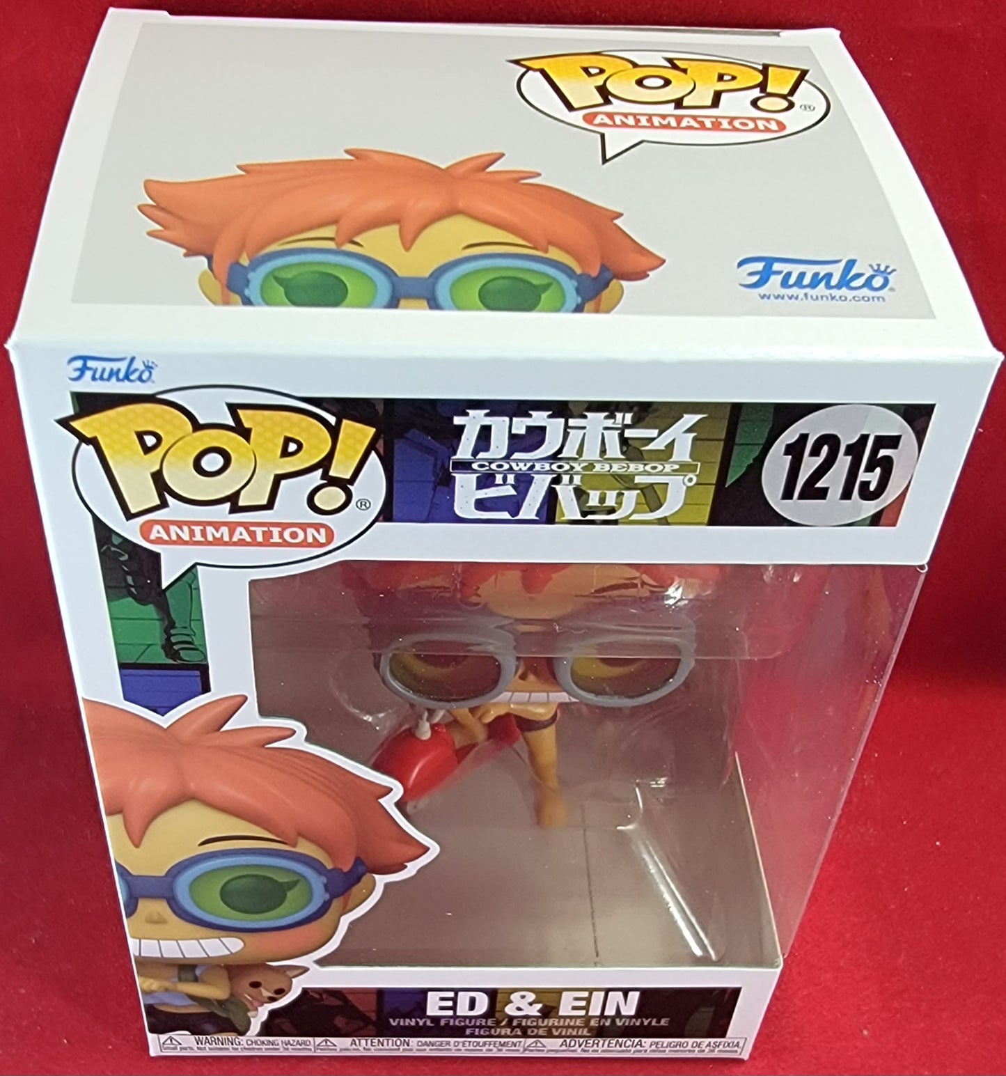 Ed & ein funko # 1215 (nib)
brand new Ed and ein from Cowboy bebop series. pop has ed on red Vespa with ein in backpack. pop is in near perfect condition and will be shipped in a compatible pop protector.