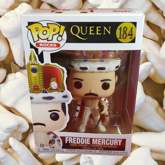 Freddie mercury as king # 184 funko (nib)
Freddie mercury of queen in his king costume. Pop is in near perfect condition. Item will be shipped in a compatible pop protector.