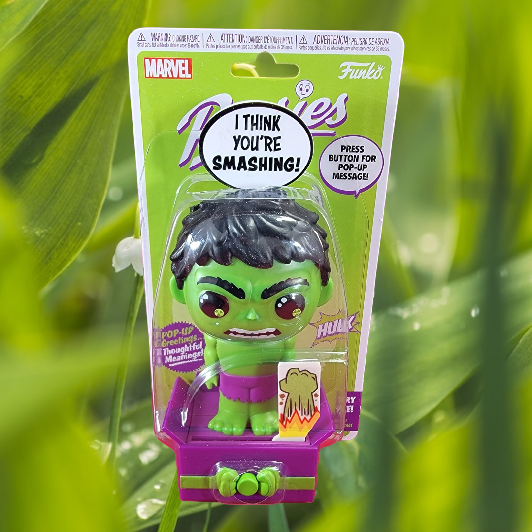 Hulk popsies 2022 (nib)
brand new Marvel popsie. popsie is 5 inches tall and 6 inches when the sign is extended. sign saids "I think you're smashing". package is sealed with only slight imperfections.
