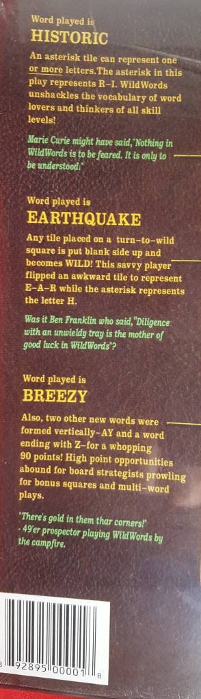 Wild Words: The Crossword Game with a Wild Card!! NIB