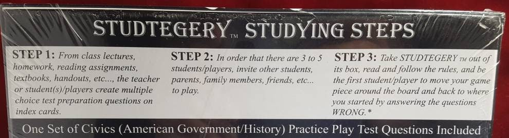 Studtegery: The test preparation board game that combines studying with strategy. NIB