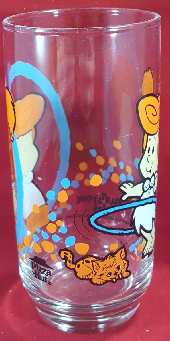 Flintstones wilma pizza hut glass 1986