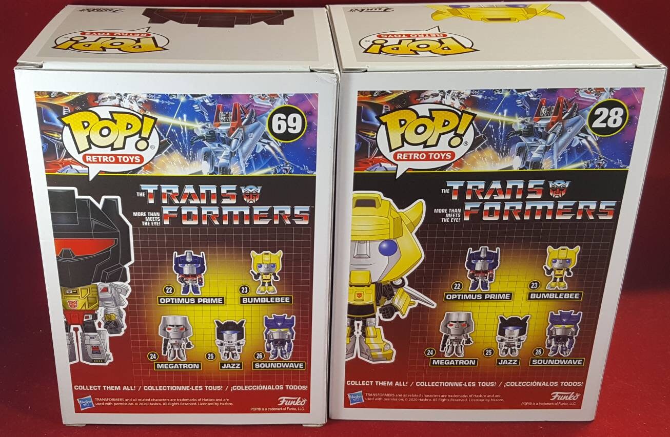 Bumblebee and grimlock funko exclusives # 69 and 28