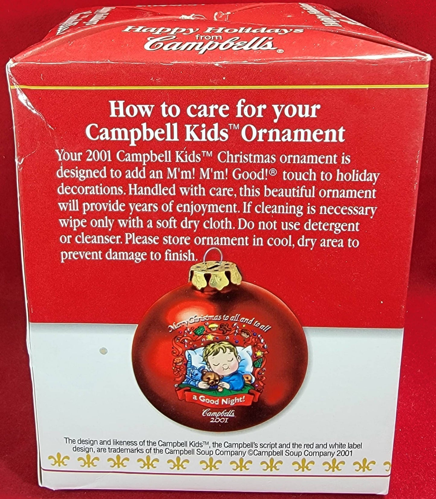 Campbell's 2001 a good night collectors edition Ornament