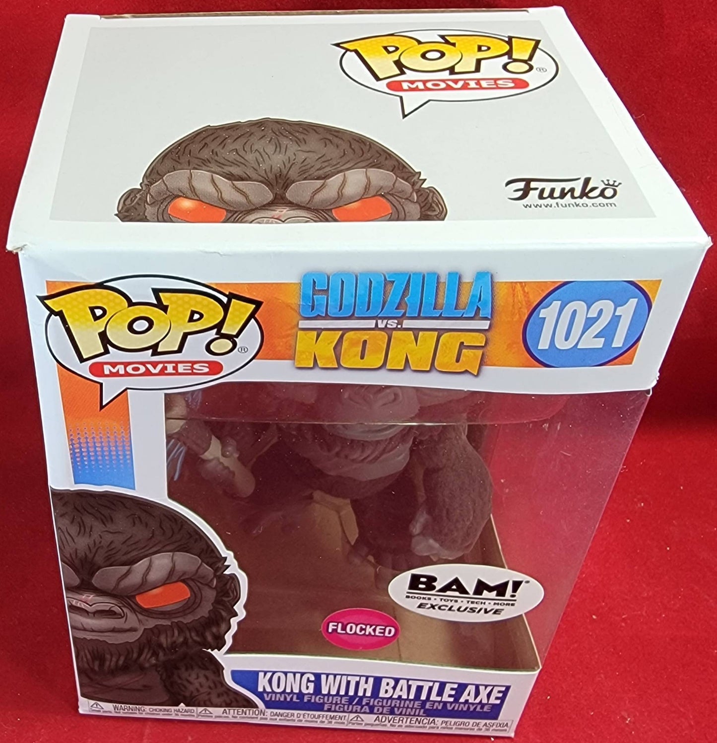 Kong with battle axel flocked funko exclusive # 1021 (nib)