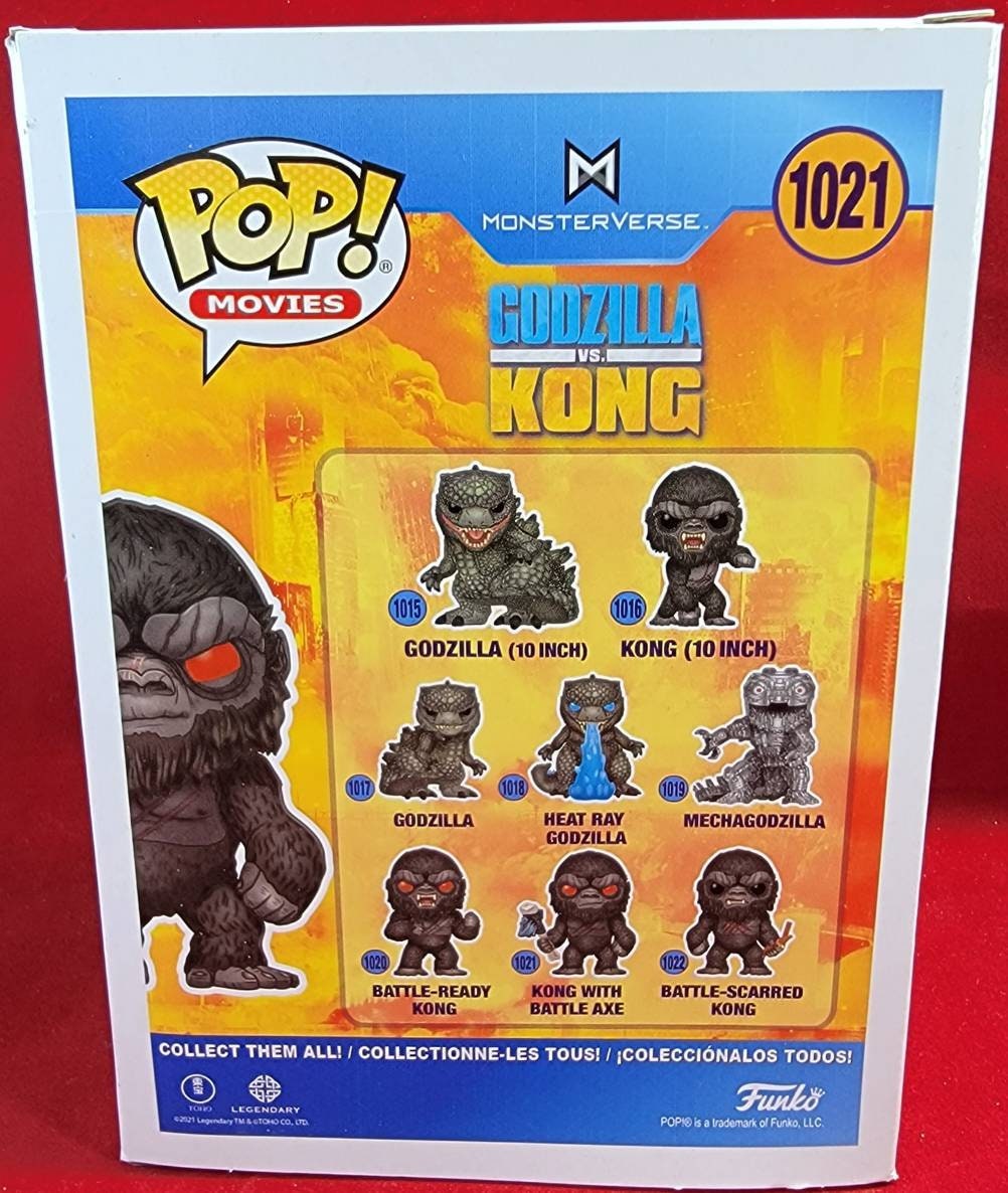 Kong with battle axel flocked funko exclusive # 1021 (nib)