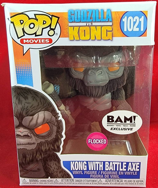 Kong with battle axel flocked funko exclusive # 1021 (nib)